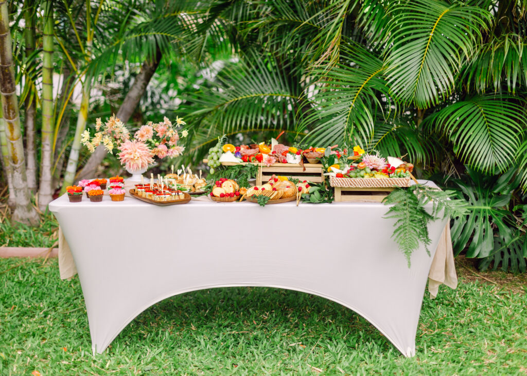 Charcuterie Plus Bar Maui for retreat at Lumeria Leiohu Cosmetics