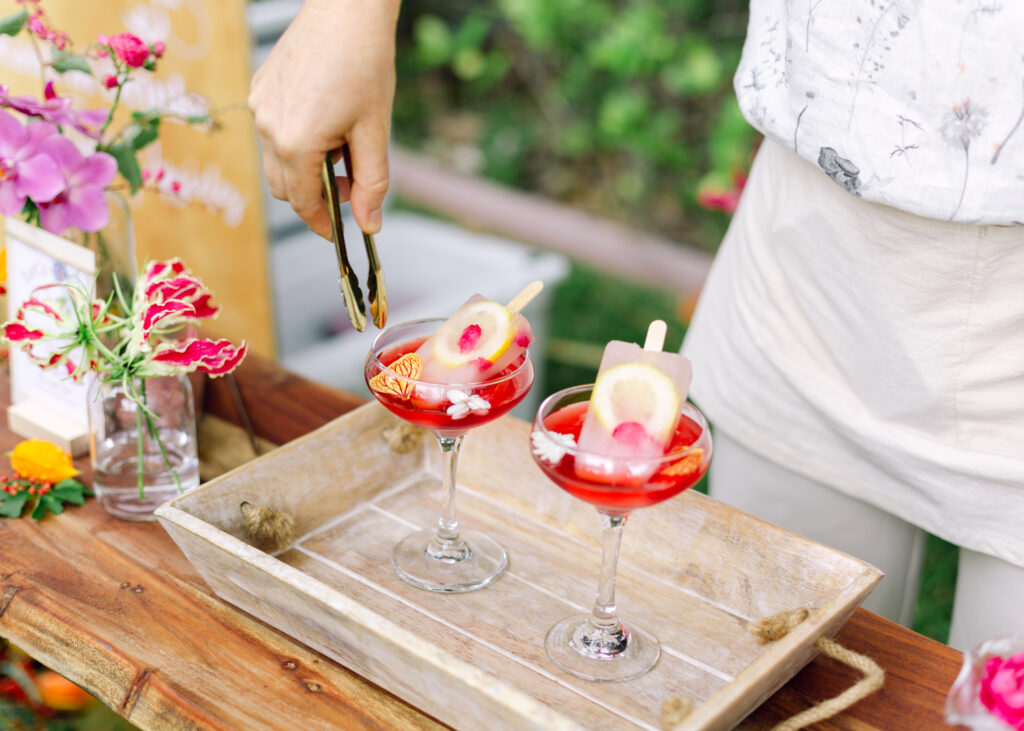 Botanical popsicle drinks Embellish Maui Lumeria retreat Leiohu Cosmetics